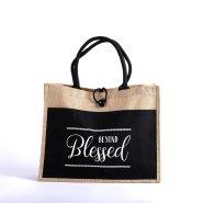 Beyond Blessed Jute Tote Bag