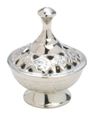 Nickel Plated Incense Bowl H 7 cm