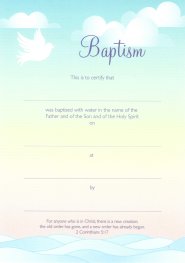 Baptism Certificate - Dove over Waves