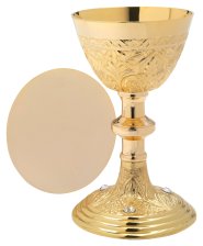 Golden Plated Chalice with Paten H 22 cm
