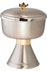 Nickel Plated Ciborium with Gold Plated Inside H 16 cm