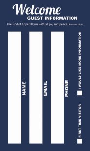 Guest Welcome Card: Welcome - Blue (Package of 50)