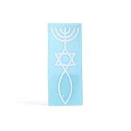 Fish, Star Of David & Menorah Auto Vinyl Decal
