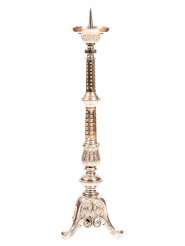 Nickel Plated Altar Candle Stand H 62 cm (silver colour)
