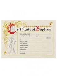 Baptismal Certificates Old English Design with Envelopes, Pack of 25