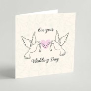 On Your Wedding Day Doves Square Card