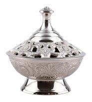 Nickel Plated Incense Bowl H 11 cm