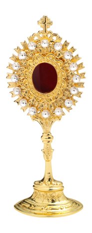 Golden Plated Reliquary with Stones H 20 cm