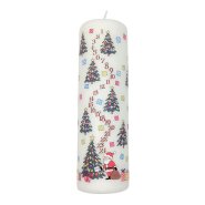 20cm Christmas Trees Pillar Advent Candle - Single