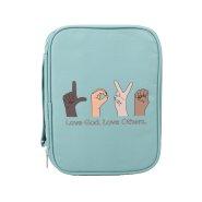 Love God, Love Others Canvas Bible Cover - Extra Large