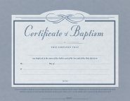 Certificate of Baptism - Flat (Package of 6)