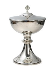 Nickel Plated Ciborium with Gold Plated Inside H 23 cm