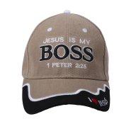 Jesus Is My Boss Khaki Cap