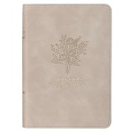 Taupe Bouquet Faux Leather Compact King James Version Bible