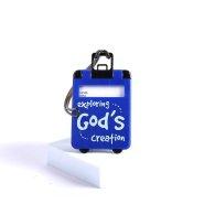 Exploring Creation Blue Suitcase Luggage Tag