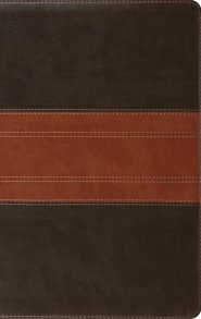 ESV Giant Print Personal Size Bible, Red Letter, Thumb Indexed (TruTone, Forest/Tan, Trail Design)