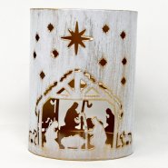 Metal Nativity Votive