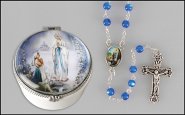 Our Lady Of Lourdes Rosary with Porcelain Box