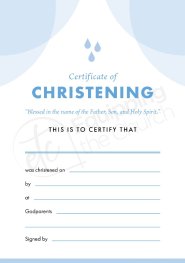 ETC Christening Certificate A5 Portrait - Pack of 10