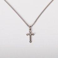 16-18" Sterling Silver Budded Cross Necklace
