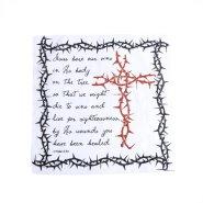 Prayer Cloth Cross/Thorns 1 Peter 2:24 Pack of 6