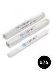 Pack of 24 Baptismal Candles 9" x 7/8" - Dove & Shell (Boxed)