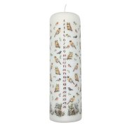 20cm Winter Birds Pillar Advent Candle