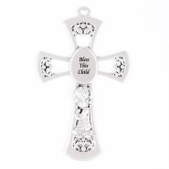 6" Baby Girl Pewter Cross