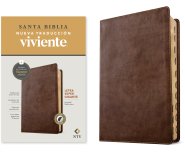 Biblia letra súper gigante NTV, con Filament  (SentiPiel, Café rústico, Índice, Letra Roja)