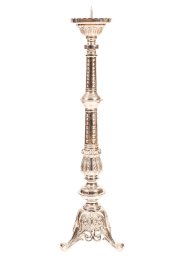 Nickel Plated Altar Candle Stand H 85 cm (silver colour)