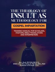 The Theology of Insult as Methodology for Gospel Impartation: Training Manual for Scholars, Pastors, Bible Translators and Interpreters