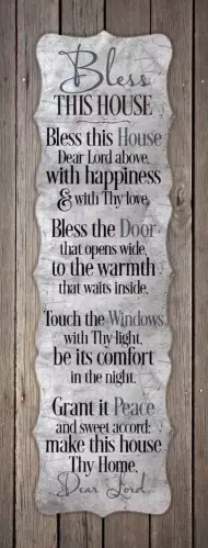 Wall Plaque-New Horizons-Bless This House (6" x 15.75")