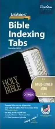 Bible Index Tabs Mini Gold - Catholic
