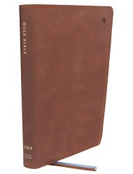 NET Bible, Large Print Thinline with Cross References, Brown Leathersoft, Comfort Print
