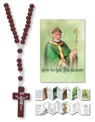 Brown Wood Corded Rosary with Leaflet