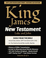 King James New Testament KJV Bible - LUKE and JOHN (Vol 2 of 4): 20PT Ultra Giant Print   Historic Edition  Verse-by-Verse  Single-Column