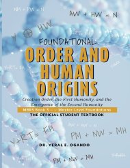 FOUNDATIONAL ORDER AND HUMAN ORIGINS: Creation Order, the First Humanity, and the Emergence of the Second Humanity