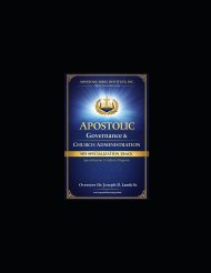 Apostolic Governance & Church Administration: Apostolic Governance & Church Administration