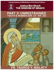 THE WISDOM OF SIRACH - Part Three: Unrestrained Youth & Women [Sir. 23- Sir. 32]