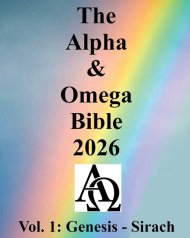 The Alpha & Omega Bible 2026: Vol. 1: Genesis - Sirach