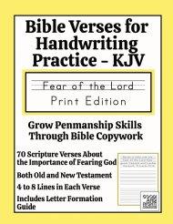 Bible Verses for Handwriting Practice - KJV: Fear of the Lord Print Edition