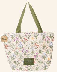 Tote Bag-My Grace Is Sufficient For You (2 Cor 12:9)-Floral Tapestry Canvas