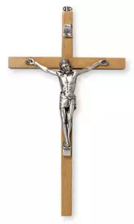 Beech Wood Crucifix 8 inch