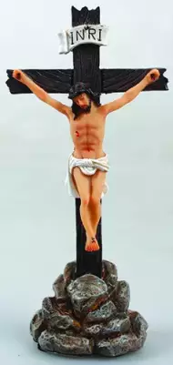 Florentine Resin Standing Crucifix  5 inch