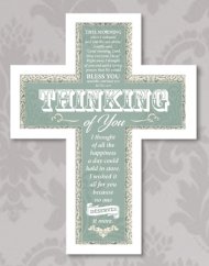 10 3/4" Thinking of You Wood Message Cross