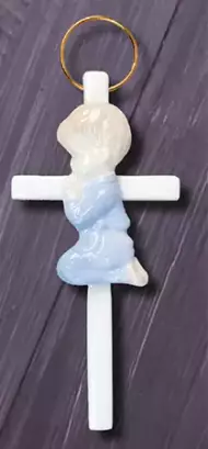 Ceramic Baby Cross - Boy