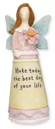 Resin 6 1/2 inch Message Angel/Best day...