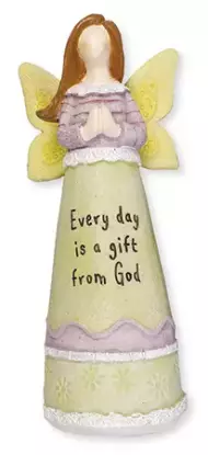 Resin 6 1/4 inch Message Angel/Every Day...