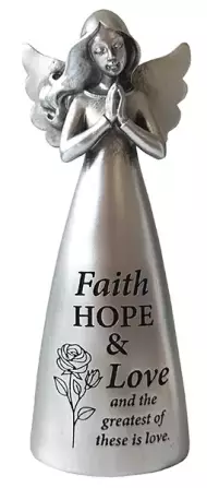 Faith, Hope, Love Resin Angel 5 inch