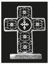 3" Bless This Child Standing Cross
